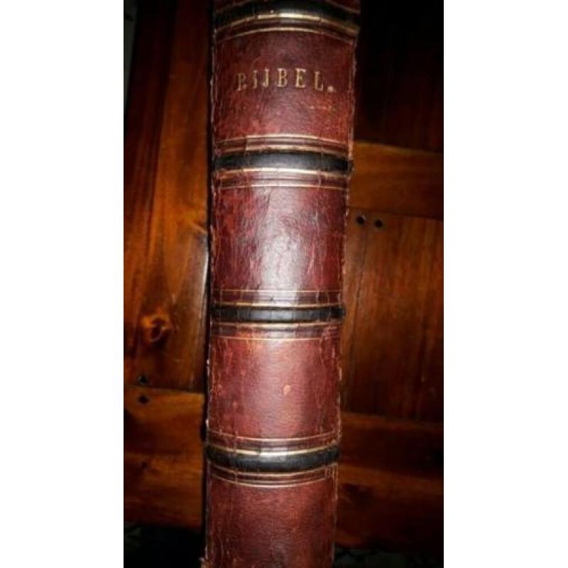 Antieke Statenbijbel Campagne Tiel 40 gravures 1860