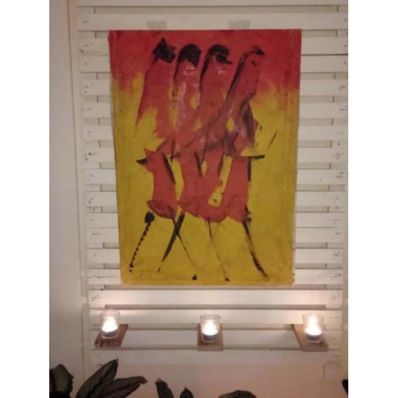 Schilderij abstract 4 vrouwen