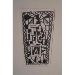 Hubert Bekman "Kleed ontwerpen" potlood tekening