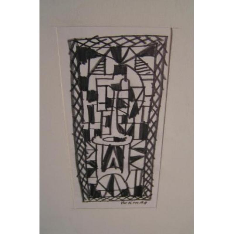 Hubert Bekman "Kleed ontwerpen" potlood tekening