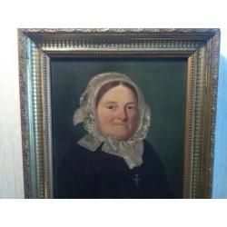 Antiek schilderij Biedermeyer 18de eeuw