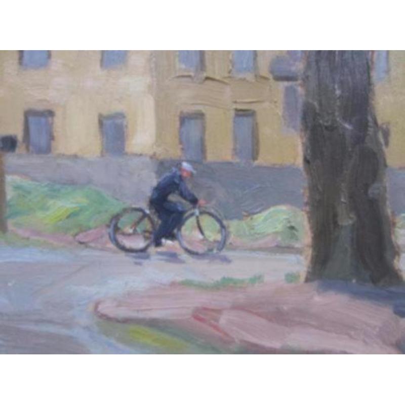 ==uit 1942======fietser op straat ===GESIGNEERD===