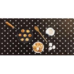Tafelzeil Grote Stip - 140 x 300 cm - Zwart/Wit