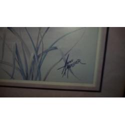 2x schilderij met eenden