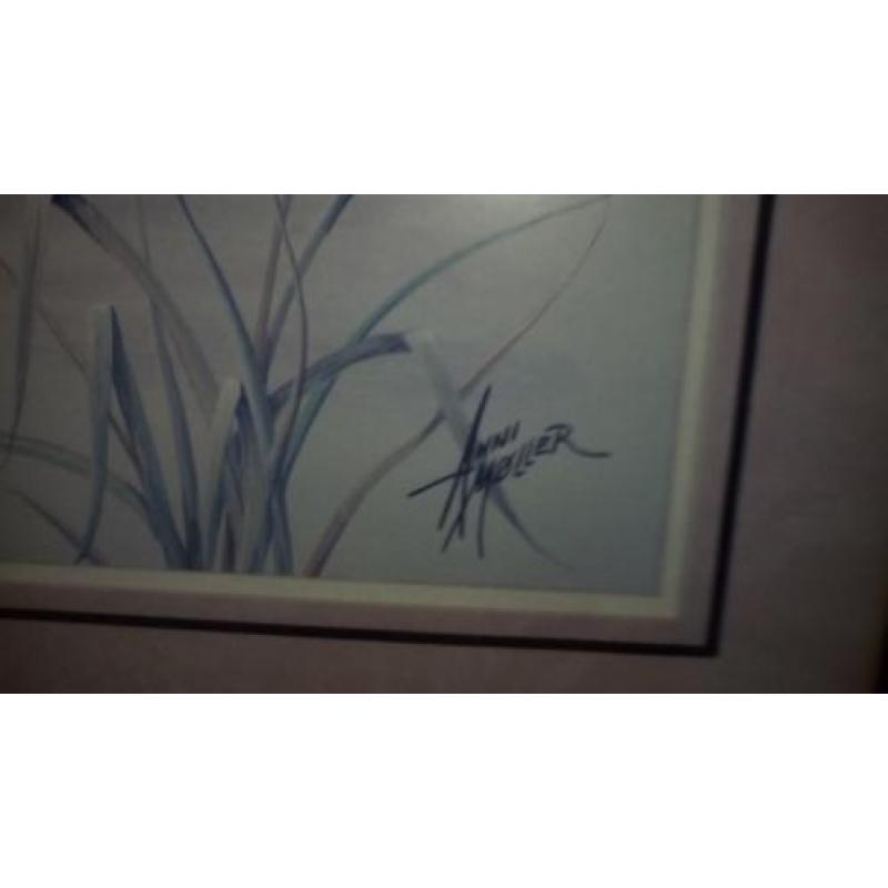 2x schilderij met eenden