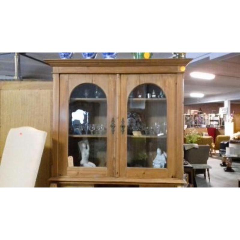 Oud grenen klep secretaire