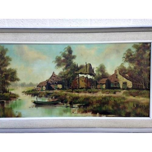 OUD!!! A. Boers (1867-1947) Typisch Hollands landschap