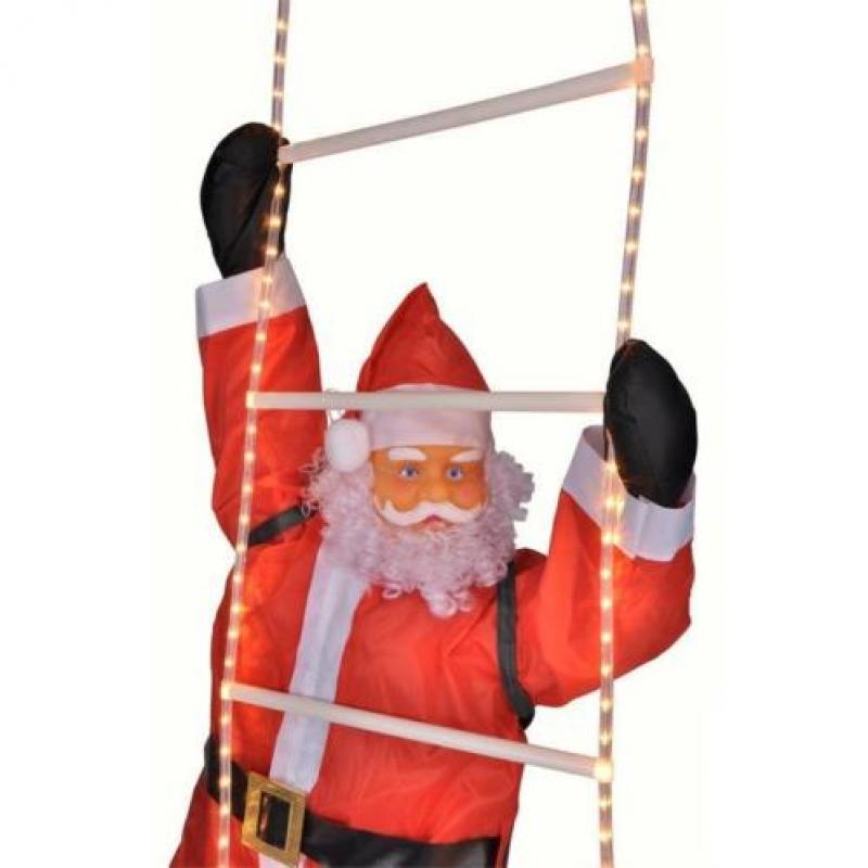 Lichtgevende Kerstman in Ladder