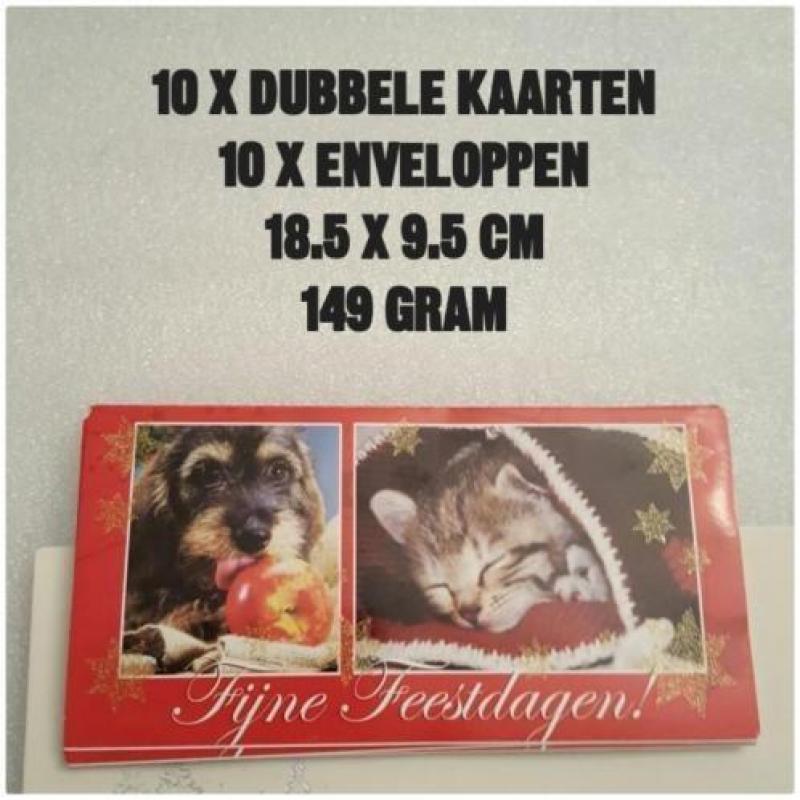 Feestdagen kaarten x 10 stuks met envelop.pen