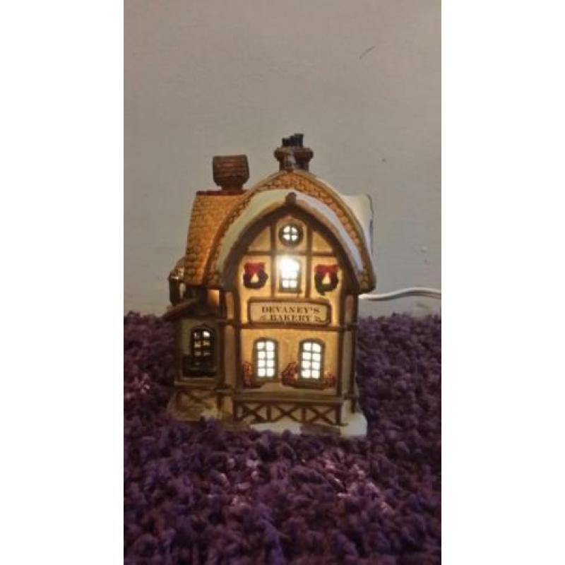 Lemax bakker huis de vanen's Baker met verlichting