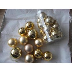11 goud kleurige ballen doosje met 15 ballen