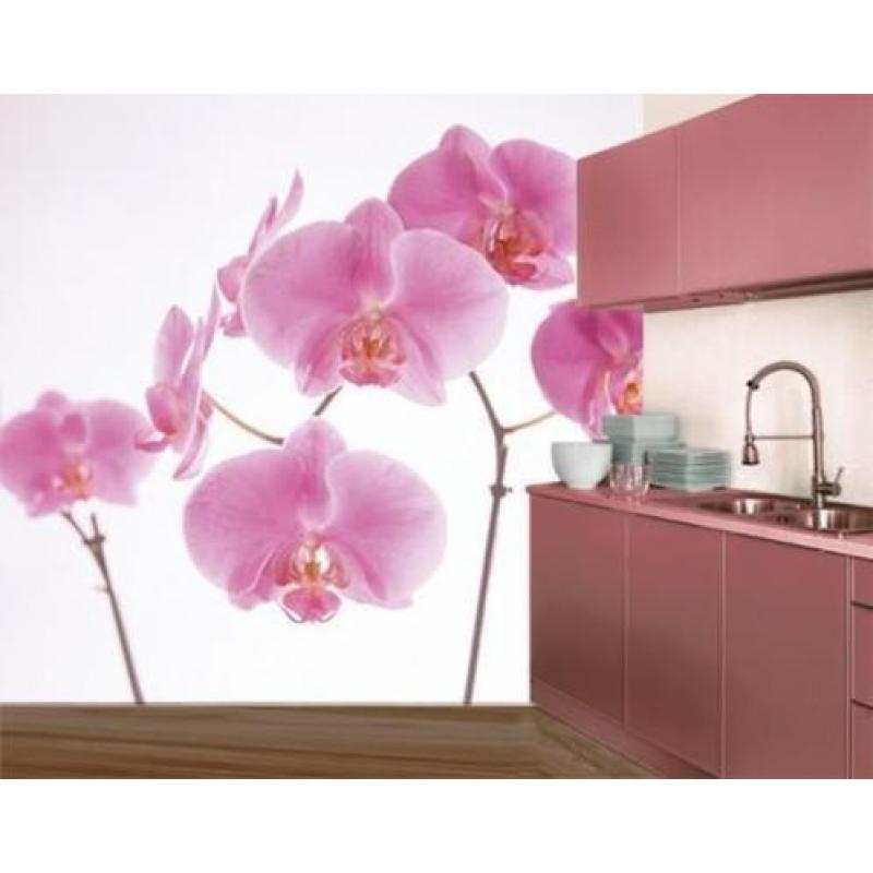 Fotobehang brug orchidee japans boom amerikaans steen