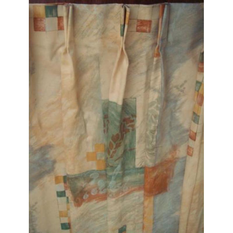 Overgordijn met haken 196 cm br x 162 cm hoog Creme Beige