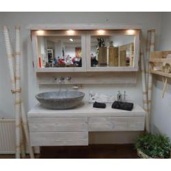 Badkamermeubel-lavabo van steigerhout