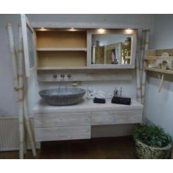 Badkamermeubel-lavabo van steigerhout