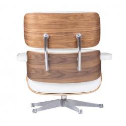 Eames Lounge Chair Wit Leer/Walnoot ->Gratis B.Z. & Montage