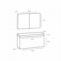 Badmeubelset Differnz The Collection 80x43x61 cm Zwart/Wi...