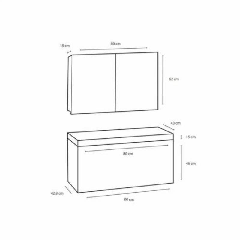 Badmeubelset Differnz The Collection 80x43x61 cm Zwart/Wi...