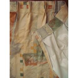 Overgordijn met haken 196 cm br x 162 cm hoog Creme Beige