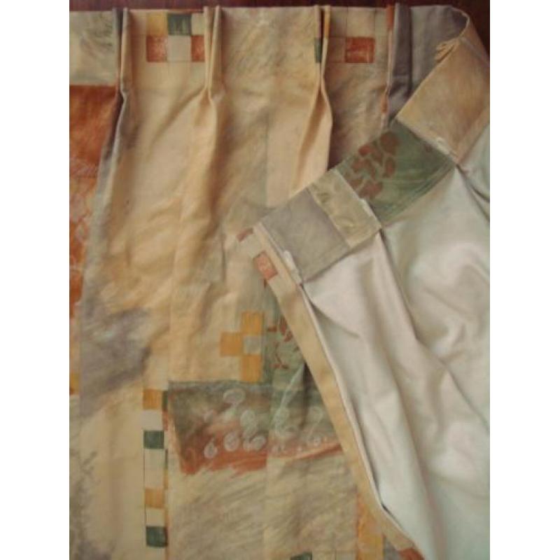 Overgordijn met haken 196 cm br x 162 cm hoog Creme Beige