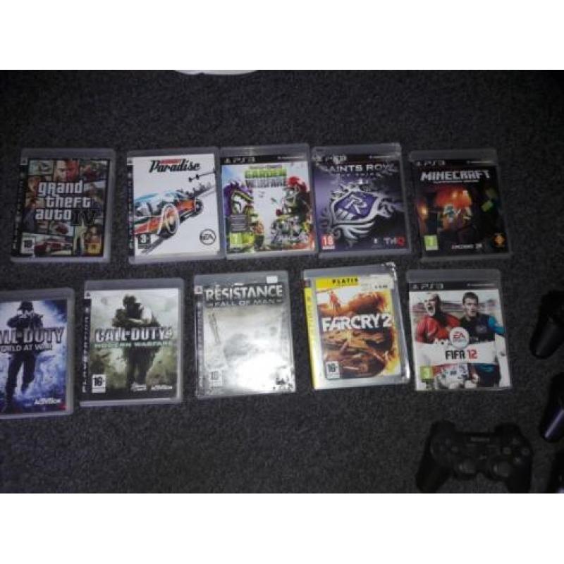Playstastion 3 met spellen en 5 controllers