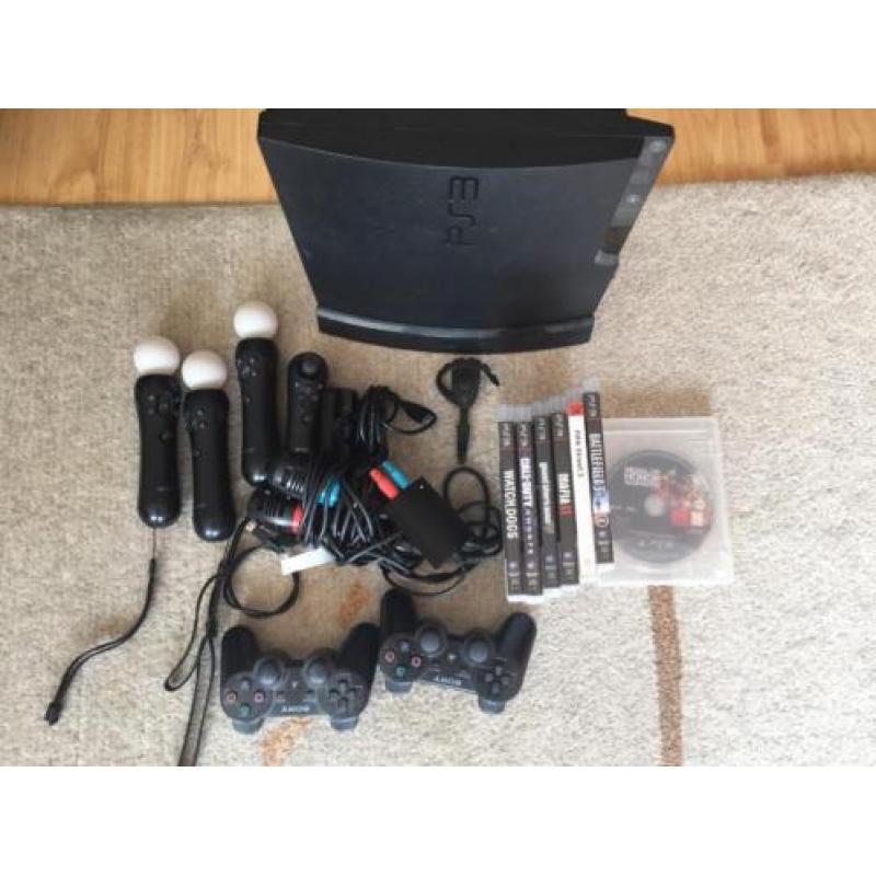 ZGAN OMGEBOUWDE PS3 met 500 GB harde schijf en veel spellen