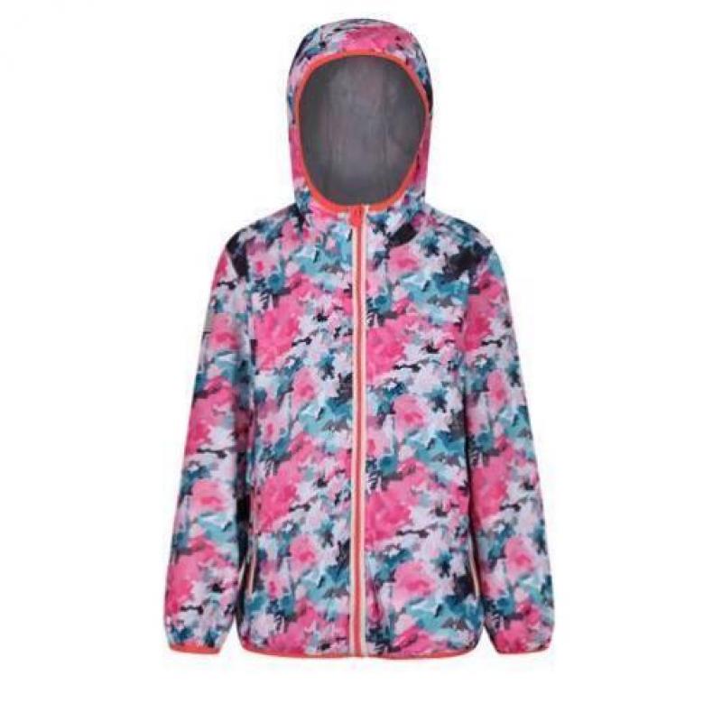 Regatta Printed Lever softshell jack roze (kids) maat 152