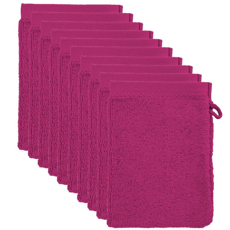 The One Voordeelpakket Washandjes Magenta - 10 stuks